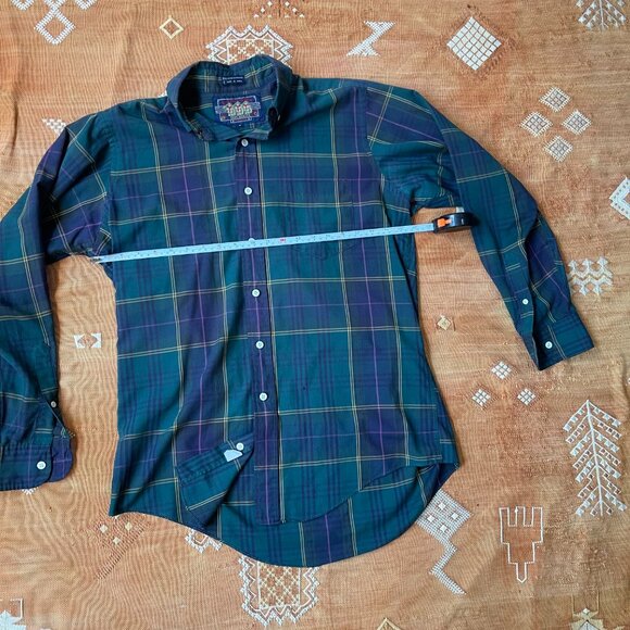 Vintage Ralph Lauren Chaps Plaid Button-Down Shirt – Size XL | Forest Green & Pu - Picture 3 of 5